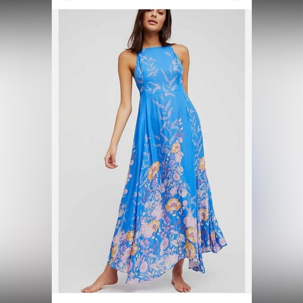 Free People Blue Floral Maxi Dress
